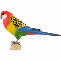 Wildlife Garden wood-carved bird - rosella parakeet