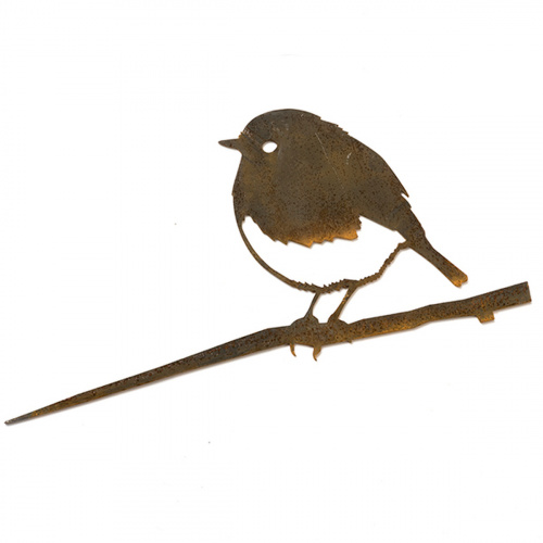 Metalbird fågel i cortenstål - röd hals