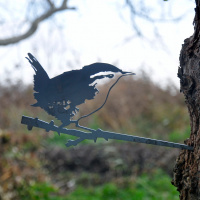 Metalbird fågel i cortenstål - gärdsmyg