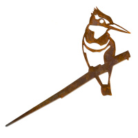Metalbird bird in corten steel - kingfisher