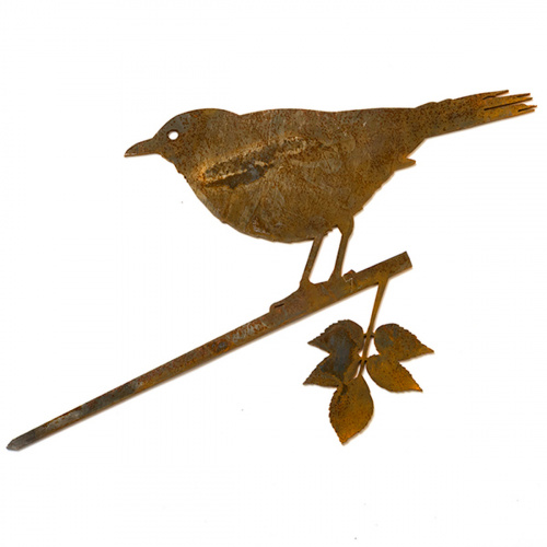 Metalbird fågel i cortenstål - koltrast
