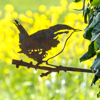 Metalbird vogel in cortenstaal - winterkoninkje