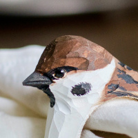 Wildlife Garden napkin ring - wood sparrow