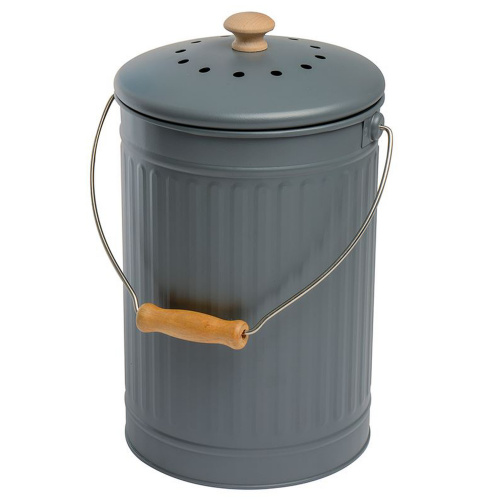Eddingtons kompostbehållare med kolfilter - 7 L, grå