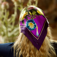 Jim Lyngvild silk scarf, 50x50 - purple