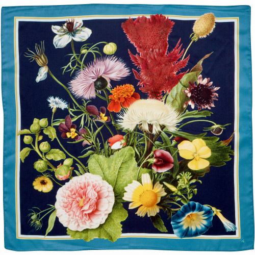 Jim Lyngvild zijden sjaal, 50x50 - blauw