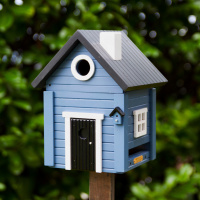 Wildlife Garden nest box / automatic feeder - blue