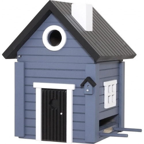 Wildlife Garden nest box / automatic feeder - blue