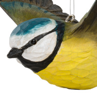Wildlife Garden wood-carved bird - blue tit