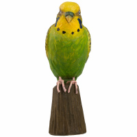 Wildlife Garden wood-carved bird - parakeet
