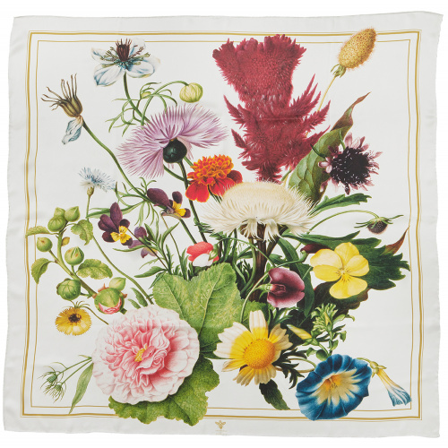 Seidenschal Jim Lyngvild, 90x90 - Blumen