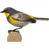 Wildlife Garden wood-carved bird - Myrtle Warbler