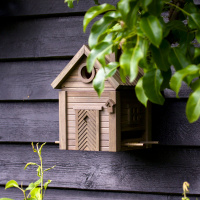 Wildlife Garden nest box / automatic feeder - brown