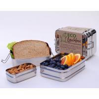 Pulito 3-in-1 food box in stainless steel - large
