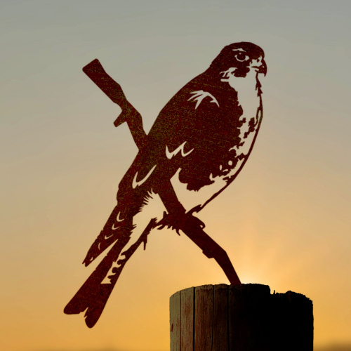 Metalbird fågel i cortenstål - svart glente